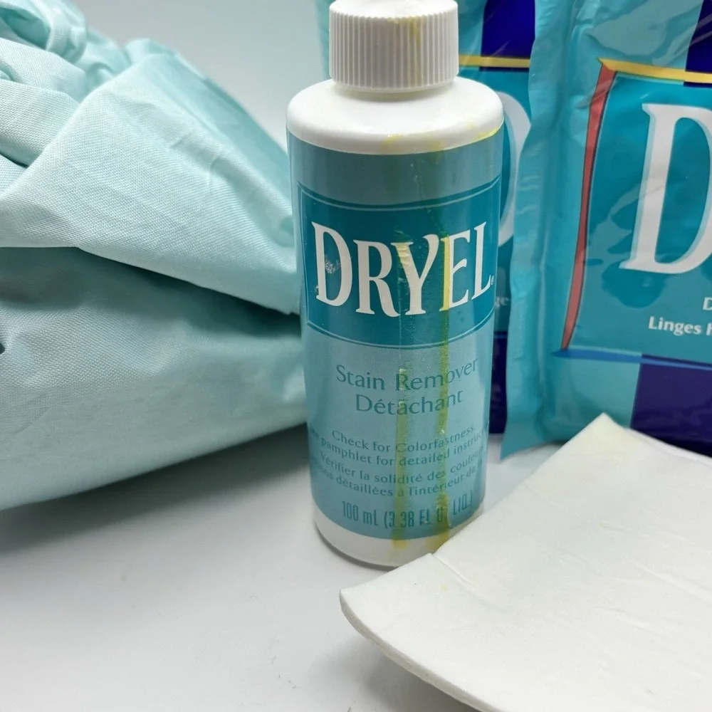 Vintage DRYEL Dry Clean Fabric‎ Care Starter Kit Original Teal Canister (2002)